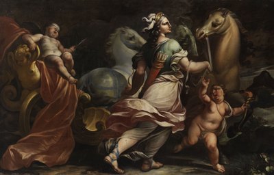 Bellona Seizes the Weapons of Amor by Circle of Carlo Cignani
